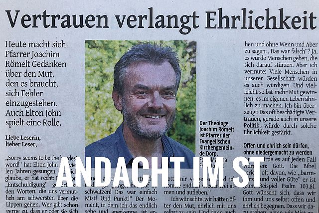 Read more about the article Römelt Andacht Tageblatt